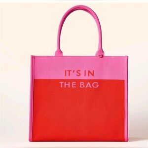 Kate Spade x Target Colorblock Pink Red Large Knit Tote Bag